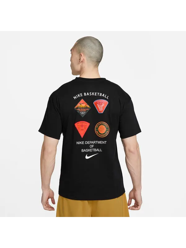Футболка Nike Max90 Basketball T-Shirt 'Black' — изображение 3 из 4, черный/мульти