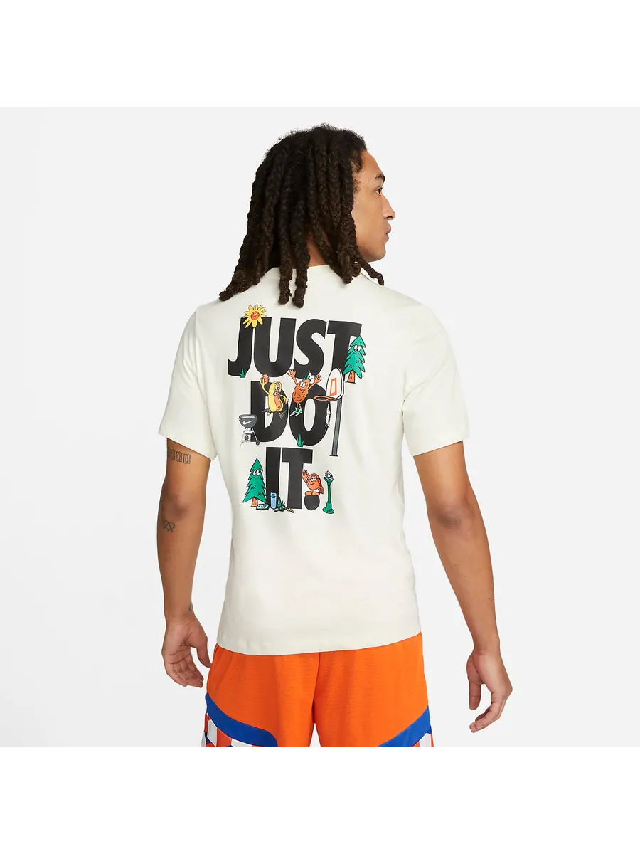 Футболка Nike Dri-FIT Just Do It Graphic T-Shirt 'Coconut Milk' — изображение 3 из 6, бежевый