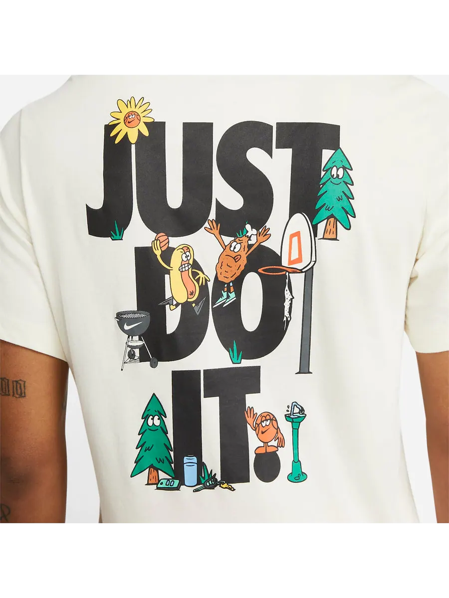 Футболка Nike Dri-FIT Just Do It Graphic T-Shirt 'Coconut Milk' — изображение 5 из 6, бежевый