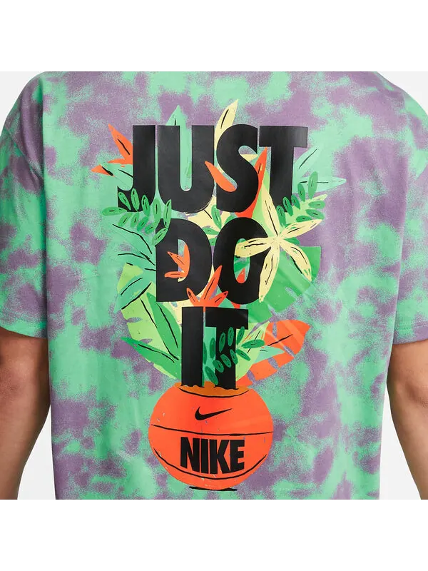 Футболка Nike Max90 Just Do It Basketball T-Shirt 'Green Purple' — изображение 3 из 4, зеленый/мульти