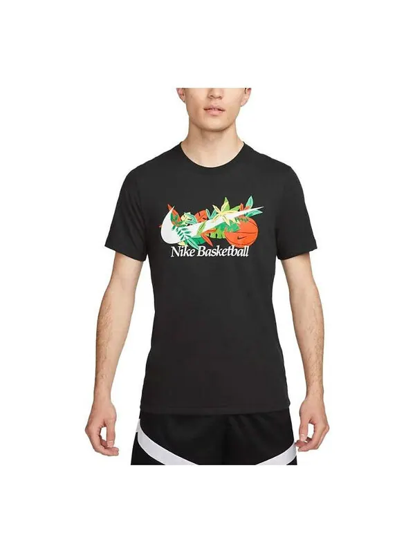 Футболка dry fit basketball t-shirt 'black' Nike — изображение 1 из 3, черный/мульти