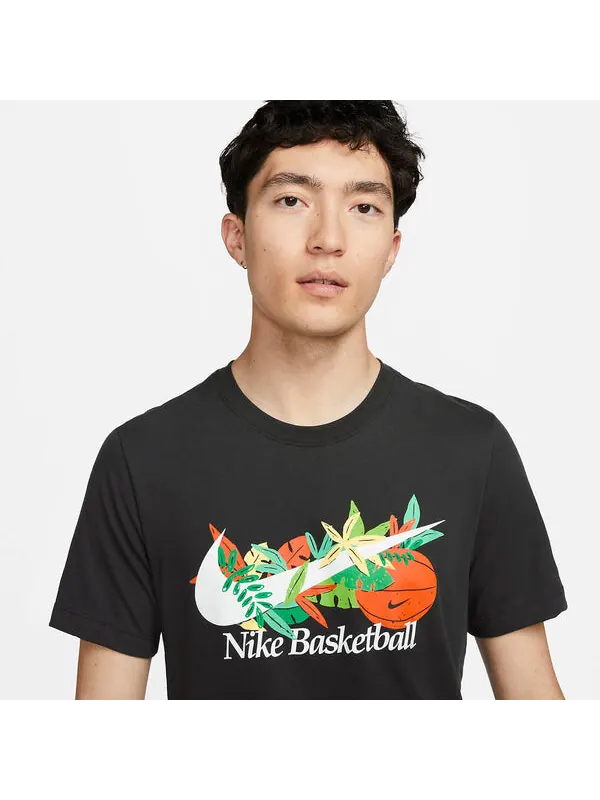 Футболка dry fit basketball t-shirt 'black' Nike — изображение 2 из 3, черный/мульти