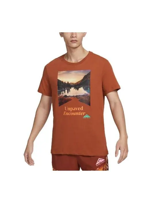 Футболка Nike Hike Trail DRI-FIT T-Shirt 'Brown' — изображение 1 из 2, коричневый/мульти