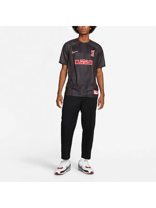 Майка Nike LeBron x Liverpool F.C. Dri-FIT Stadium Soccer Jersey 'Anthracite Gym Red', цвет — изображение 3 из 3, красный