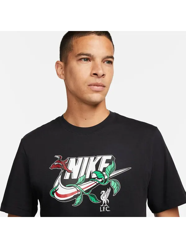 Футболка Nike Liverpool Futura T-Shirt 'Black' — изображение 2 из 4, черный/мульти