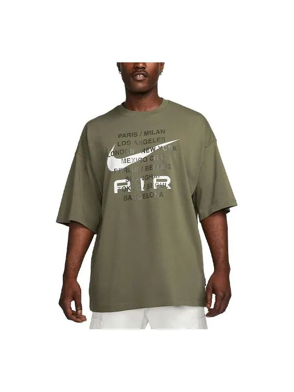 Футболка Nike Sportswear Oversize T-Shirt 'Olive' — изображение 1 из 4, оливковый/зеленый/мульти