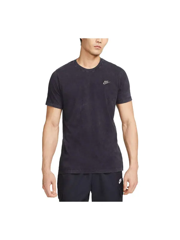 Футболка Nike Sportswear Club Washed-Dye T-Shirt 'Black' — изображение 1 из 3, черный