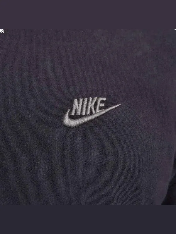 Футболка Nike Sportswear Club Washed-Dye T-Shirt 'Black' — изображение 2 из 3, черный