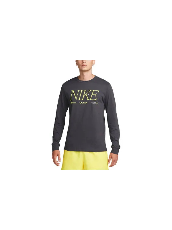 Футболка Nike Sportswear Long-Sleeve T-Shirt 'Black' — изображение 2 из 4, черный/мульти