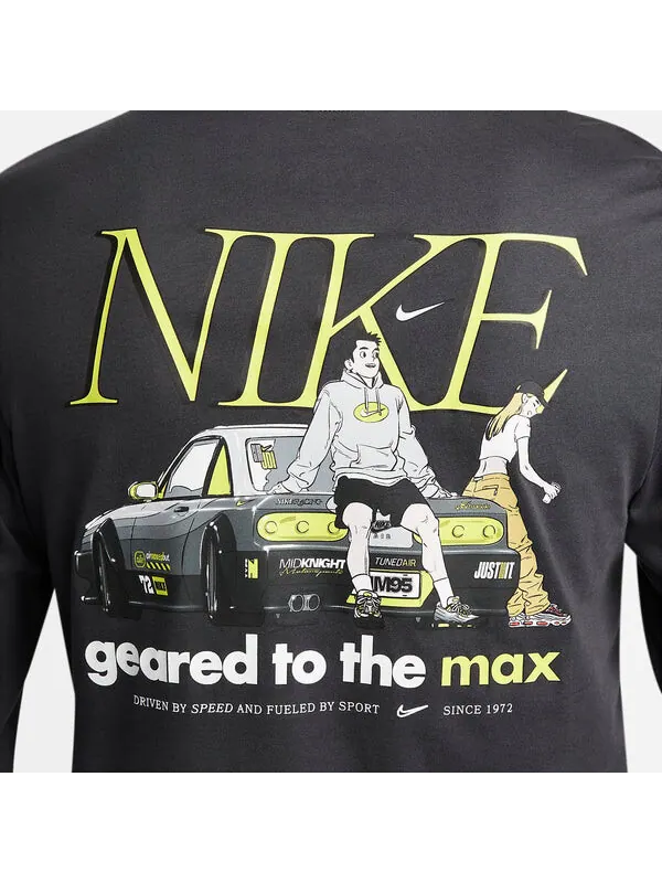 Футболка Nike Sportswear Long-Sleeve T-Shirt 'Black' — изображение 4 из 4, черный/мульти