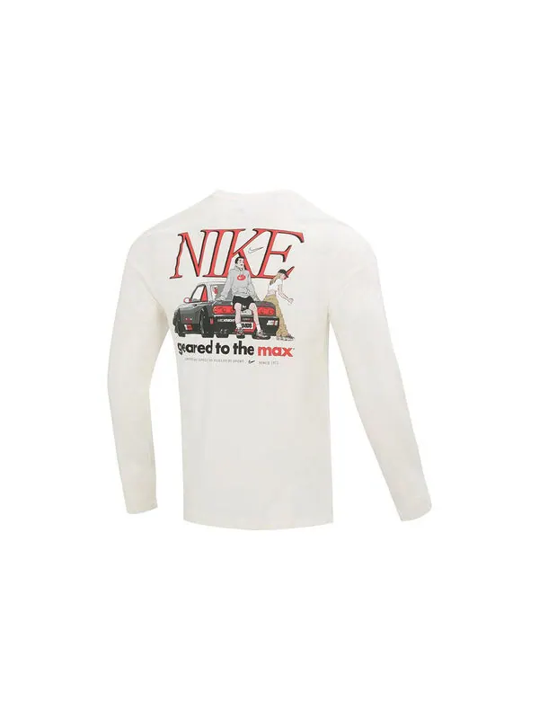 Футболка Nike Sportswear Long-Sleeve T-Shirt 'White' — изображение 2 из 4, белый/мульти