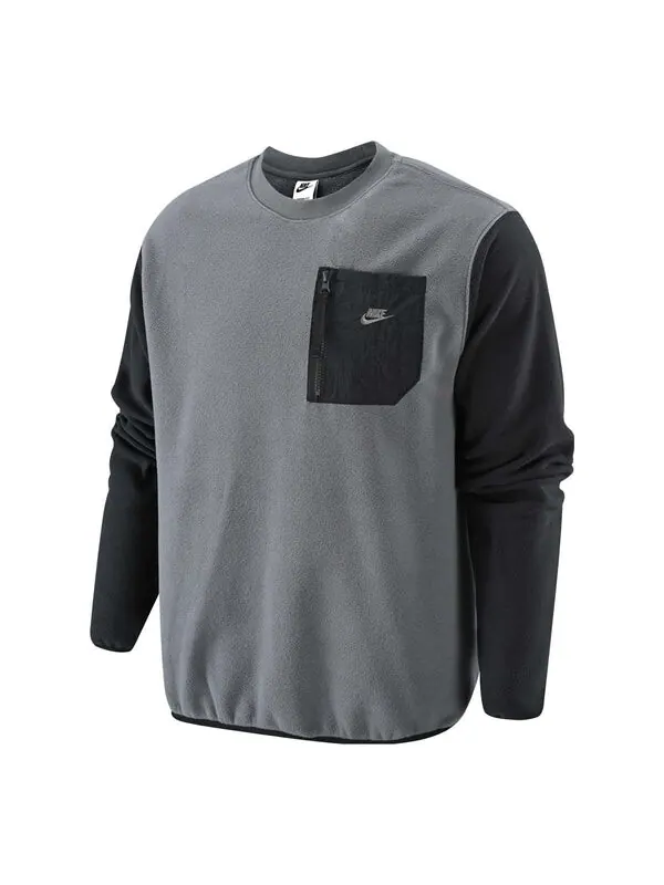 Толстовка Nike pocket zipper splicing warm cotton-padded Hoodie 'Black' — изображение 1 из 1, черный