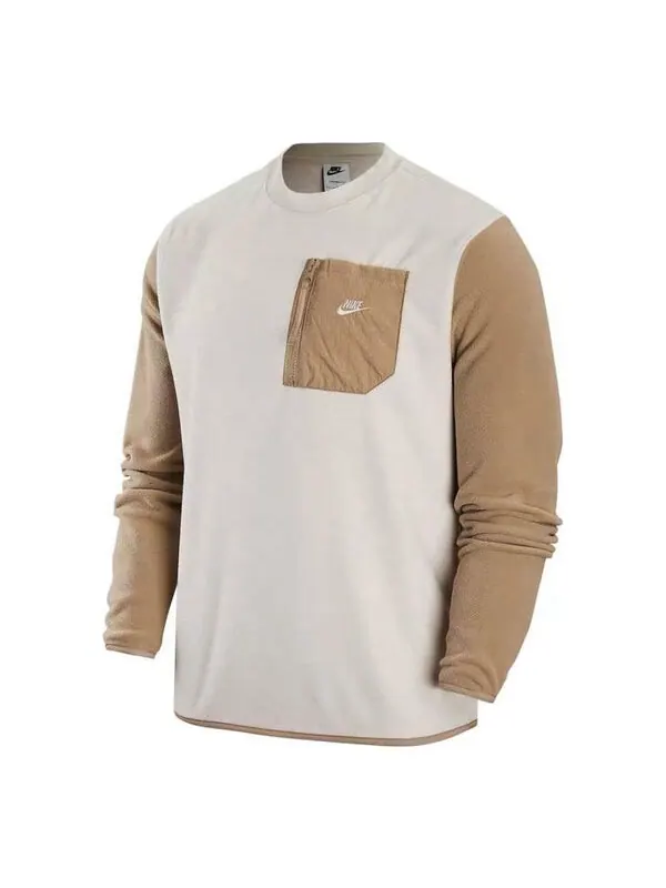 Толстовка Nike pocket zipper splicing warm cotton-padded Hoodie 'Brown' — изображение 1 из 1, коричневый/мульти