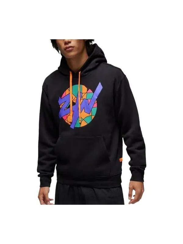Толстовка Air Jordan Zion Fleece Pullover Hoodie 'Black Cone' — изображение 1 из 4, черный