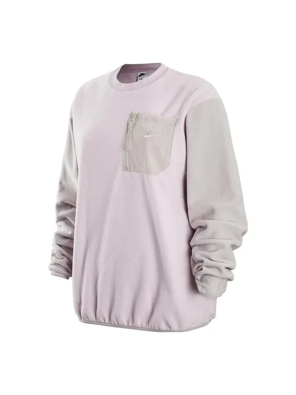 Толстовка Nike Utility Pack Colourblock Polar Fleece Sweat 'Light Pink Purple' — изображение 1 из 1