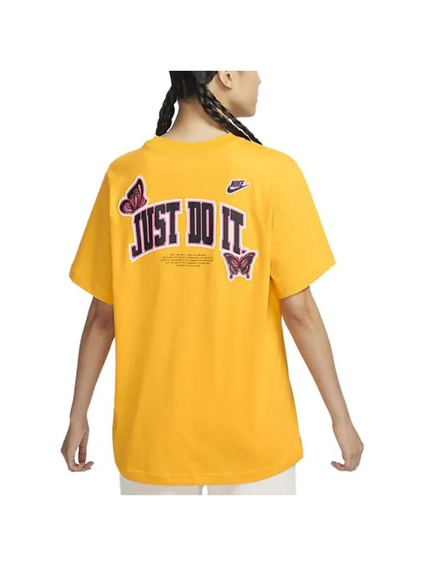 Футболка (WMNS) Nike Butterfly T-Shirt 'Yellow' — изображение 3 из 3, желтый/черный