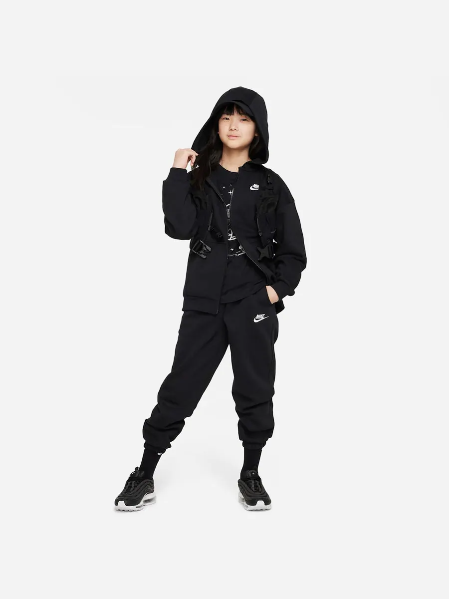 Худи (PS) Nike Oversized Full-Zip Hoodie 'Black' — изображение 5 из 5, черный