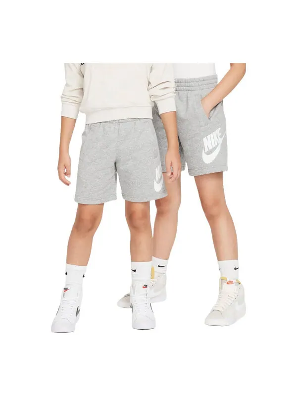 Шорты sportswear club fleece swoosh shorts 'grey white' Nike — изображение 1 из 2, серый/белый
