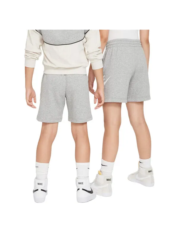 Шорты sportswear club fleece swoosh shorts 'grey white' Nike — изображение 2 из 2, серый/белый
