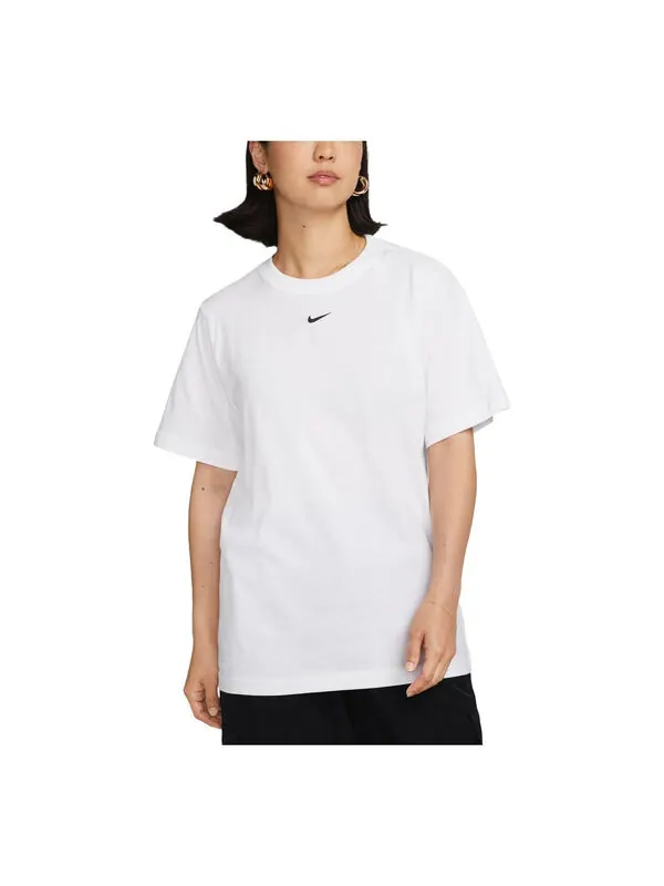 Футболка sportswear small swoosh t-shirt asia sizing 'white' Nike — изображение 1 из 2, белый/черный
