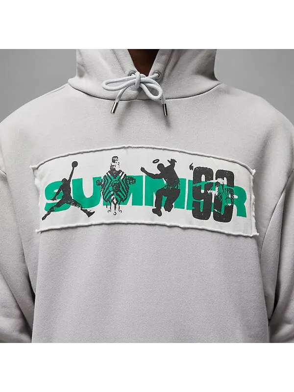 Толстовка Air Jordan x UNION x Bephies Beauty Supply Fleece Hoodies 'Grey Fog' — изображение 2 из 4, серый//зеленый/черный