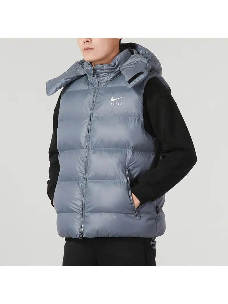 Утеплённый жилет с капюшоном Nike Air Therma-FIT — изображение 3 из 6, светлый серый