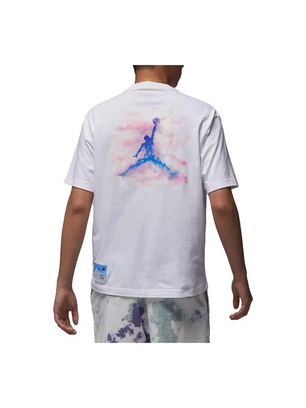 Футболка с логотипом dongdan Air Jordan — изображение 1 из 3, белый/фиолетовый