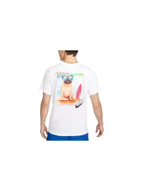 Футболка Nike Pug Logo T-Shirt 'White' — изображение 4 из 4, белый/мульти