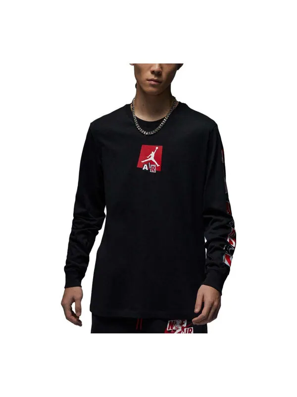 Футболка брендовая футболка с длинным рукавом Air Jordan — изображение 1 из 4, черный