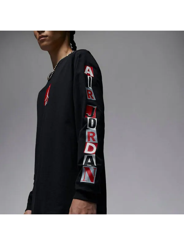 Футболка брендовая футболка с длинным рукавом Air Jordan — изображение 3 из 4, черный
