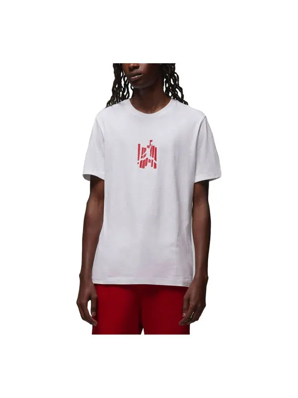 Футболка brand graphic t-shirt asia sizing 'white' Air Jordan — изображение 1 из 2, белый/красный