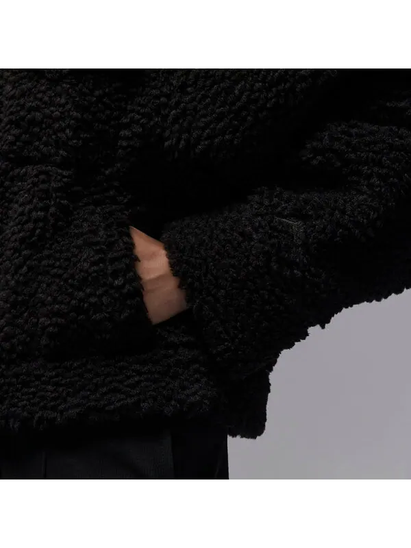 Куртка (WMNS) Air Jordan Teddy Jacket 'Black' — изображение 3 из 4, черный