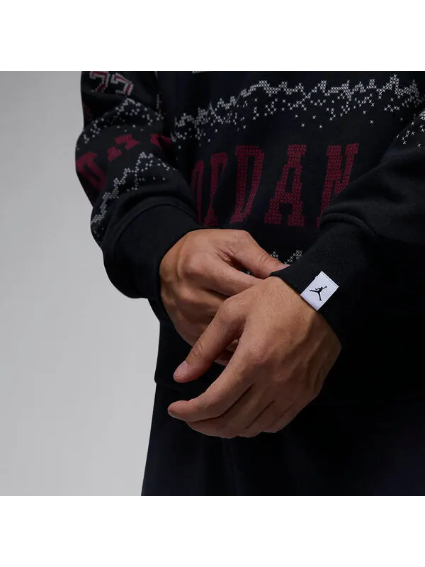 Свитер Air jordan essential holiday fleece crew 'Gym Red Black' — изображение 4 из 4, красный/черный