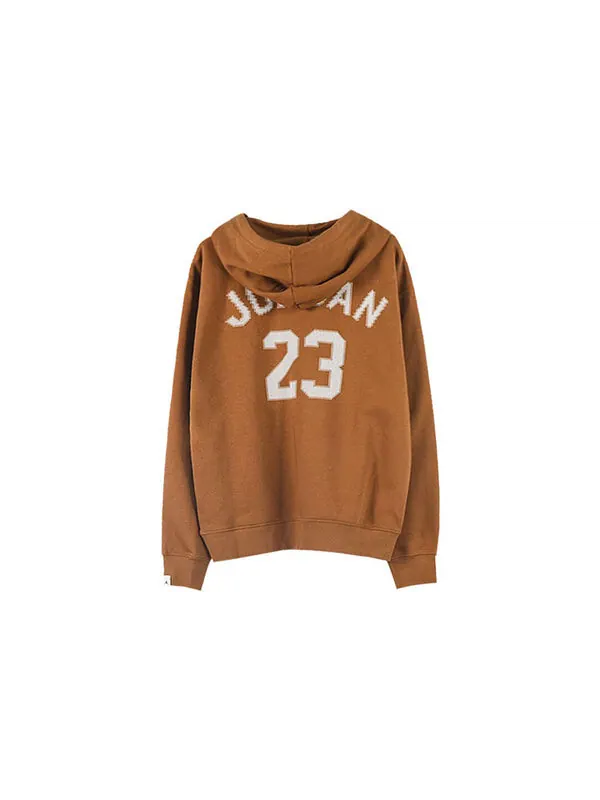 Толстовка Air Jordan Essentials Holiday Fleece Pullover Hoodie 'Light British Tan Sail' — изображение 2 из 4, светлый бежевый