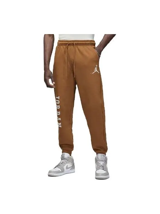 Брюки essentials holiday fleece sweatpants asia sizing 'light british tan' Air Jordan — изображение 1 из 2, светлый бежевый