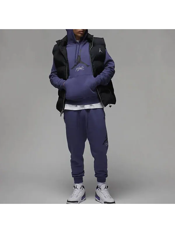 Толстовка Air Jordan Essentials Fleece Hoodie 'Purple' — изображение 3 из 4, фиолетовый