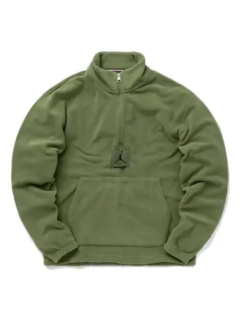 Топ Air Jordan Essentials Winterized Fleece Half-Zip 'Sky J LT Olive' — изображение 1 из 4, оливковый зеленый