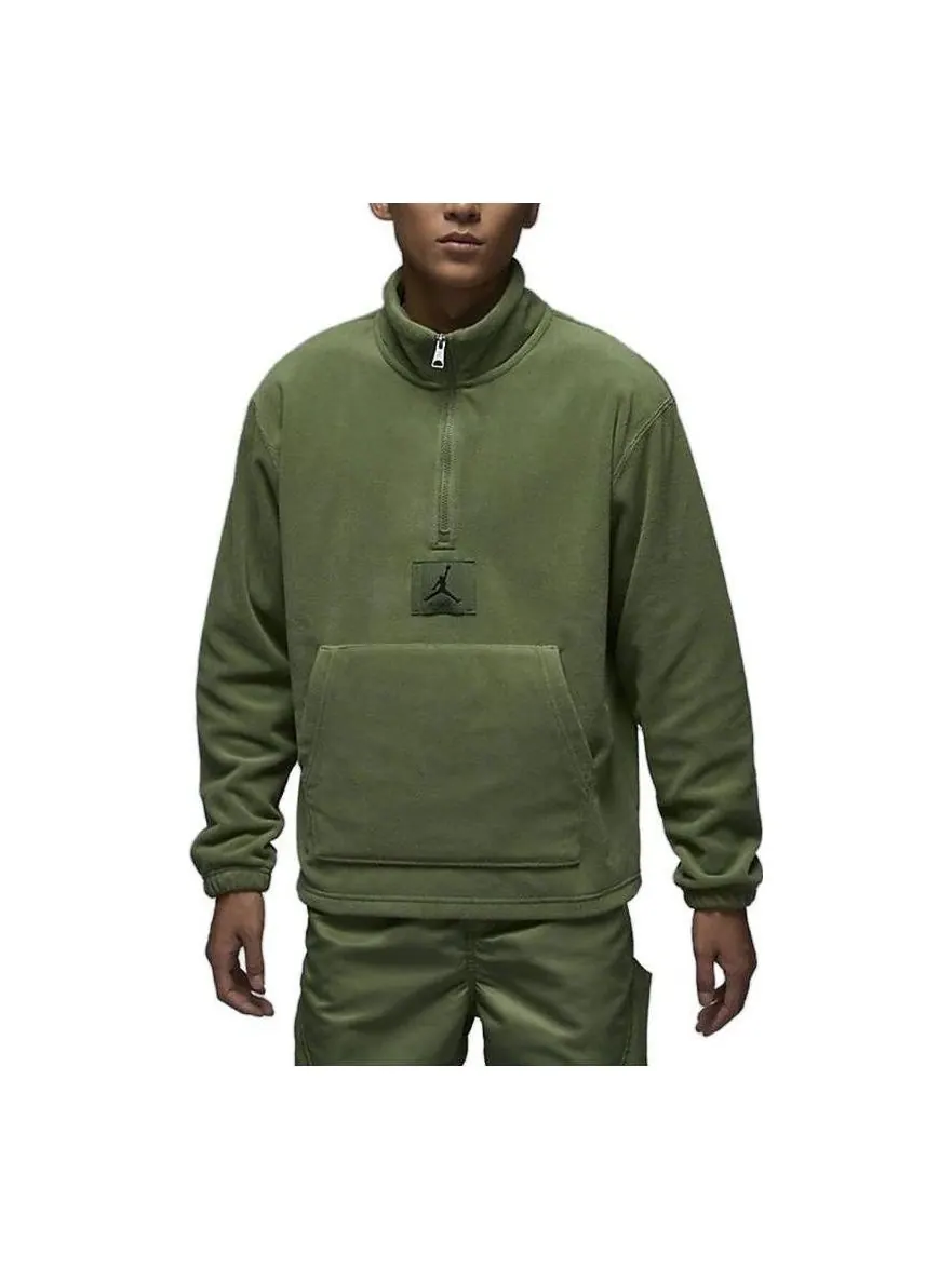 Зимняя флисовая толстовка Air Jordan Essentials с половинной молнией — изображение 2 из 4, оливковый