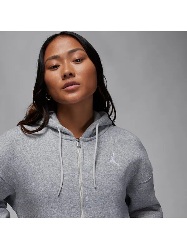 Толстовка (WMNS) Air Jordan Brooklyn Fleece Full-Zip Hoodie Asia Sizing 'Dark Grey Heather' — изображение 4 из 4