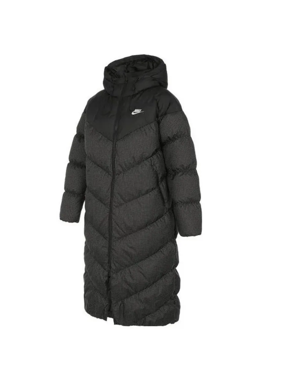 Пуховик Nike Sports Loose Casual Long Hooded — изображение 1 из 3, черный
