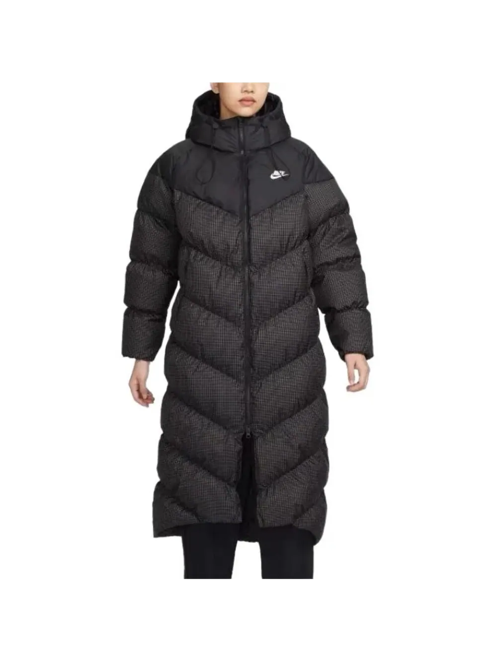 Пуховик Nike Sports Loose Casual Long Hooded — изображение 3 из 3, черный