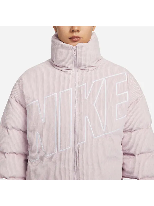 Куртка спортивная одежда основные therma fit oversize вельветовый пуховик Nike — изображение 2 из 4, фиолетовый/серый