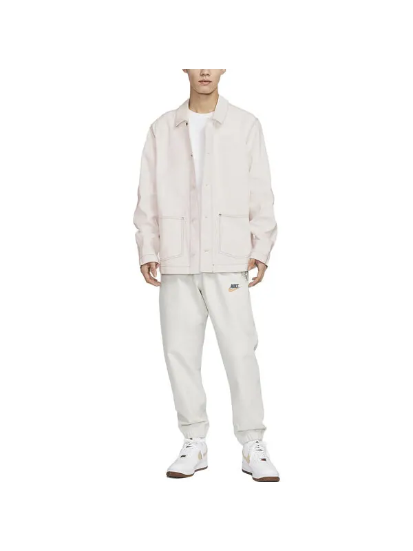Куртка Nike Sportswear Lapel Work Jacket 'White Grey' — изображение 4 из 4, белый/серый