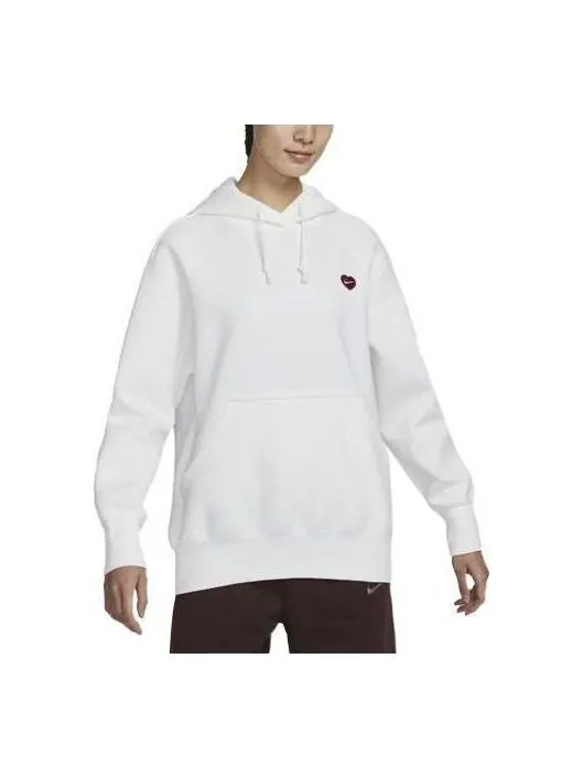 Толстовка (WMNS) Nike Heart Swoosh Hoodie 'White' — изображение 1 из 3, белый