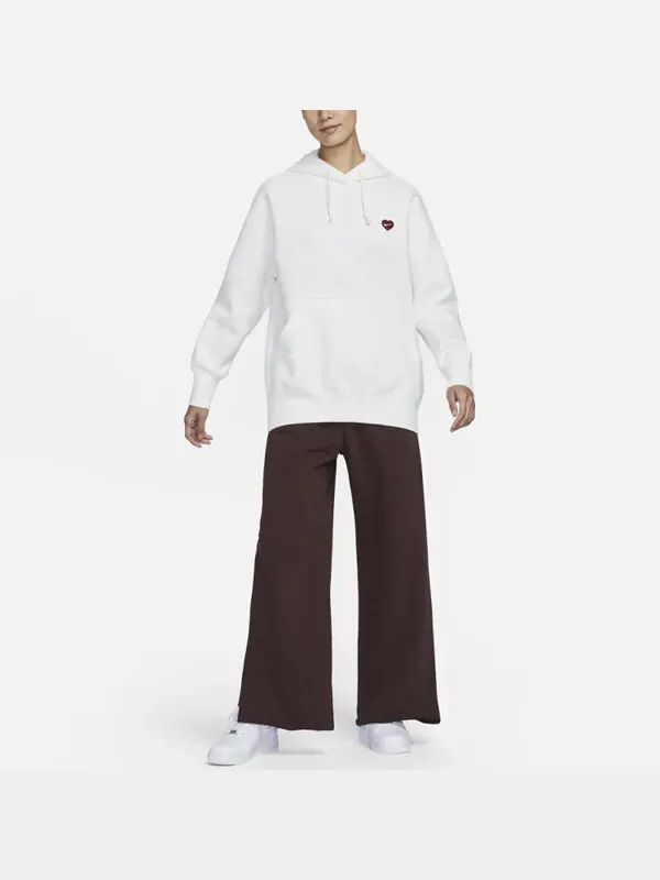 Толстовка (WMNS) Nike Heart Swoosh Hoodie 'White' — изображение 2 из 3, белый