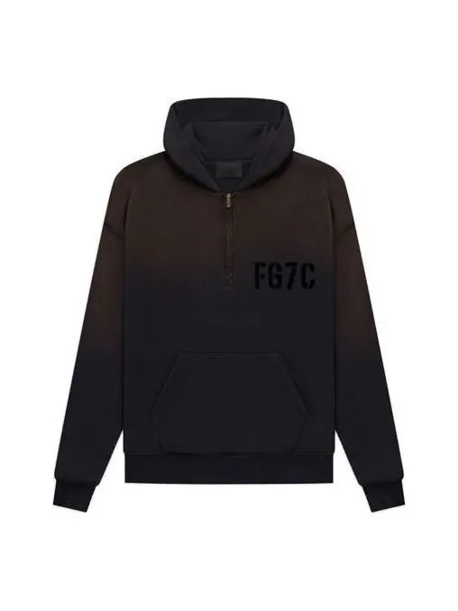 Толстовка Fear of God L/S Half Zip Hoodie 'Vintage Black' — изображение 1 из 2, черный