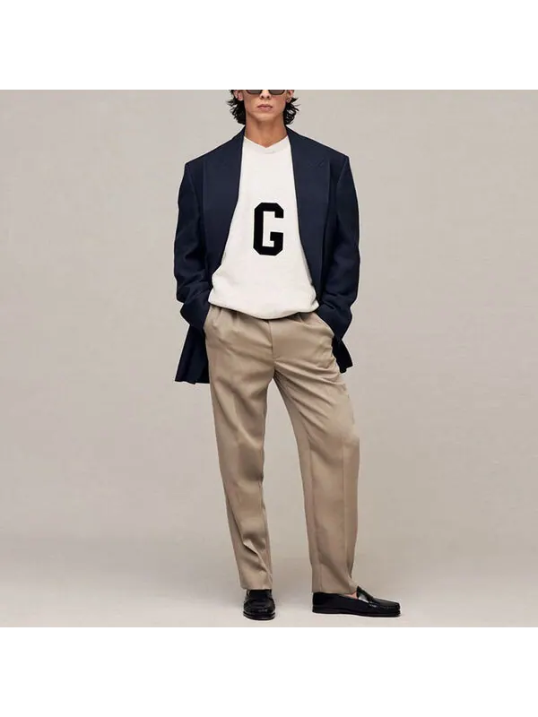 Толстовка g crewneck sweatshirt 'cream heather' Fear Of God — изображение 4 из 4, кремовый/черный