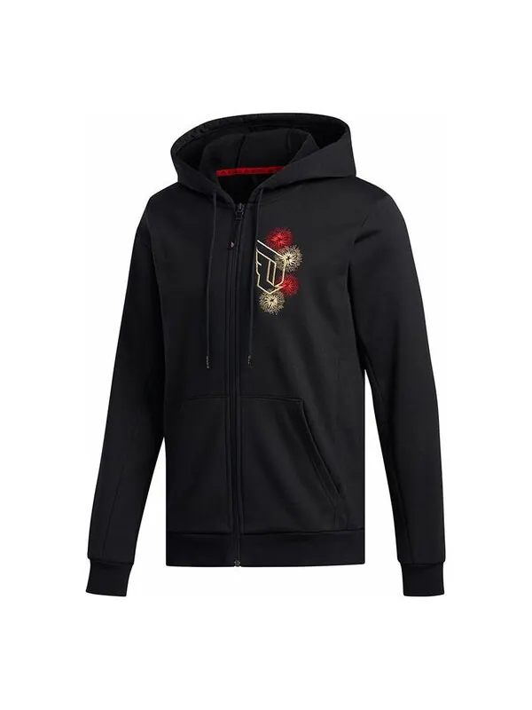 Куртка cny dame fz hd баскетбольная спортивная куртка с капюшоном мужская Adidas — изображение 1 из 4, черный