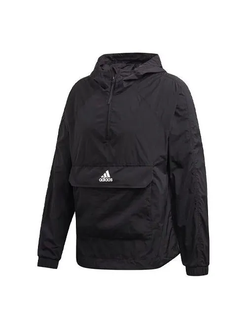 Куртка adidas Logo Casual Sports Hooded Jacket Black — изображение 1 из 4, черный