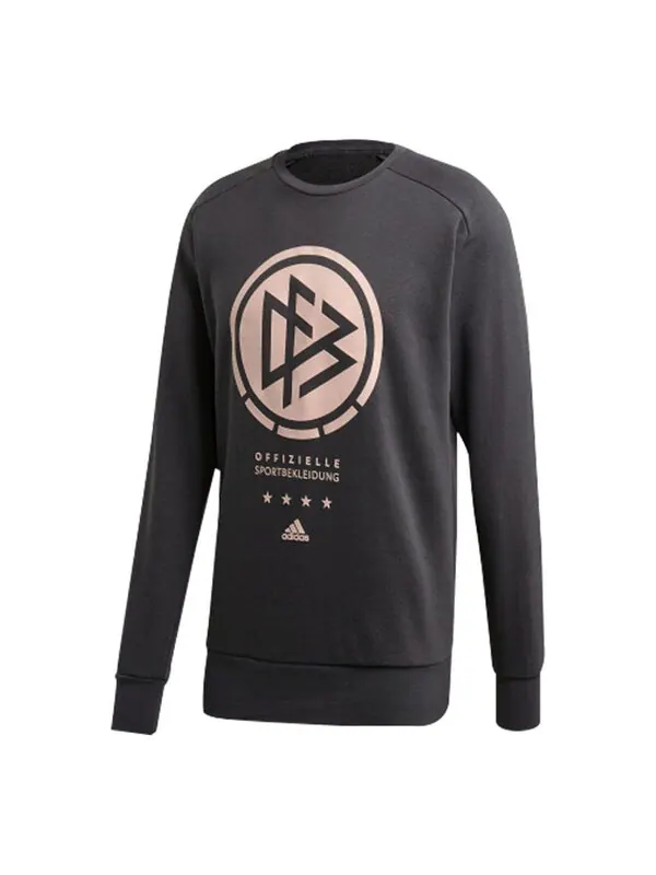 Толстовка Men's adidas Dfb Ssp Cr Swt Germany National Team Large Logo Round Neck Long Sleeves Black — изображение 1 из 4
